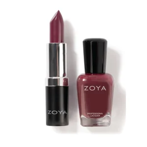 Zoya Lips & Tips Duo – Rose - Maggie Lipstick + Marnie Nail Polish