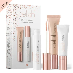 Delilah Cosmetics - Beauty Icons 3 Piece Hero Collection 3delige Cadeauset - Primer, Oogcrème & Lip Oil