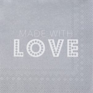 Servietten made with love – 33 x 33 cm
