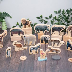 Houten blokken – Wilde dieren