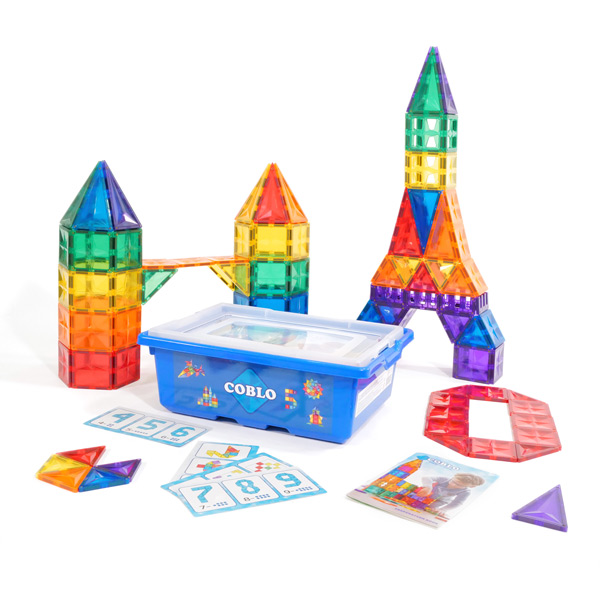 Coblo Magnetische Bouwblokken – Schoolbox 200-delig
