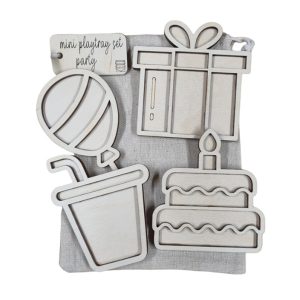 Houten trays – Feestje (mini)