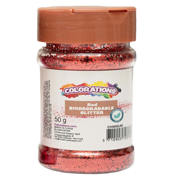 Biologische Afbreekbare Glitter Rood (50 gram)
