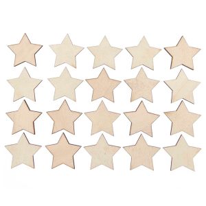 Houten sterren klein (34x32mm)