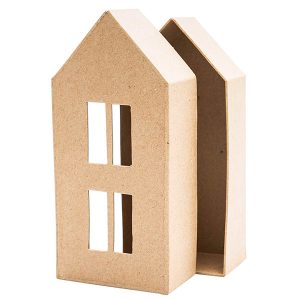 Papier-maché huis (hoog)