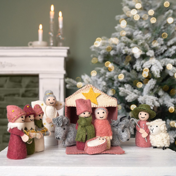 Kerststal Cyclaam-Oudroze - Afbeelding 3