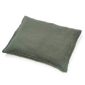 Linnen kussensloop Deep Forest Green