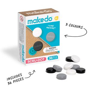 Makedo Doppen 36 stuks – Zwart Wit Grijs