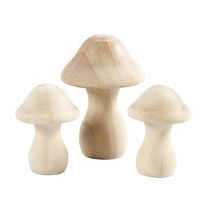 Houten paddenstoelen (3 stuks)
