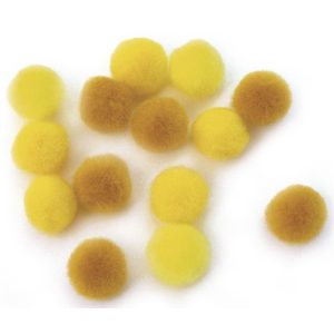 Pompons geel mix (15mm)