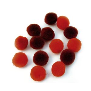 Pompons rood mix (15mm)