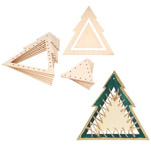 Houten hangers – Kerstboom om te rijgen