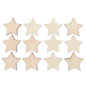 Houten sterren groot (45x42mm)