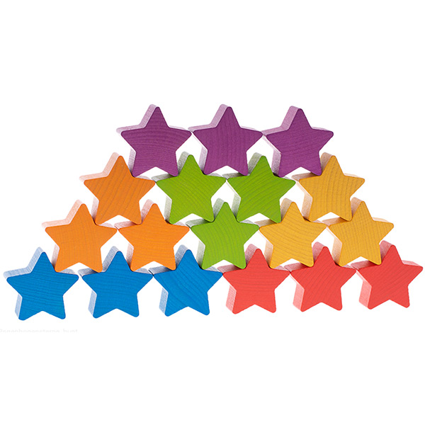 Houten Regenboogsterren (18 stuks) - Afbeelding 2