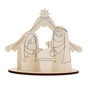 Theelichthouder – Kleine kerststal